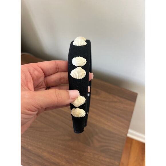 NEW Lele Sadoughi Shellona Alice Headband Women's Jet Black One Size - Picture 4 of 6